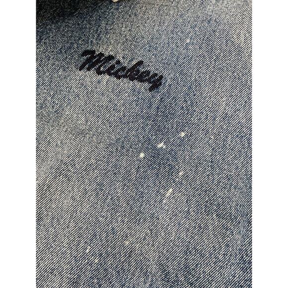 Vintage Disney Store Mickey Mouse 1928 Denim Varsity Jacket Adult Quilted Club - Picture 4 of 16